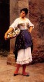 ベネチアの花売りの女性ウジェーヌ・デ・ブラース